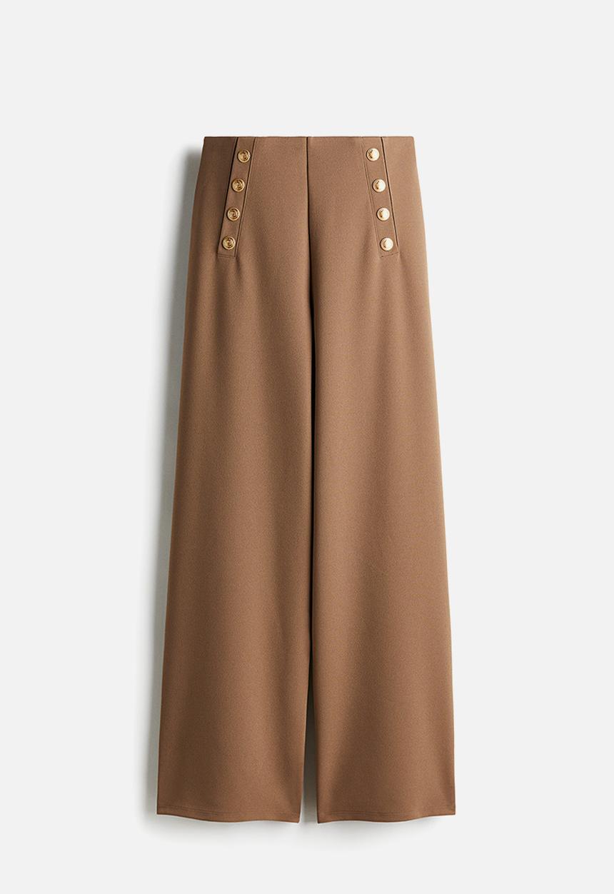 H&M - Button-front trousers - dark beige