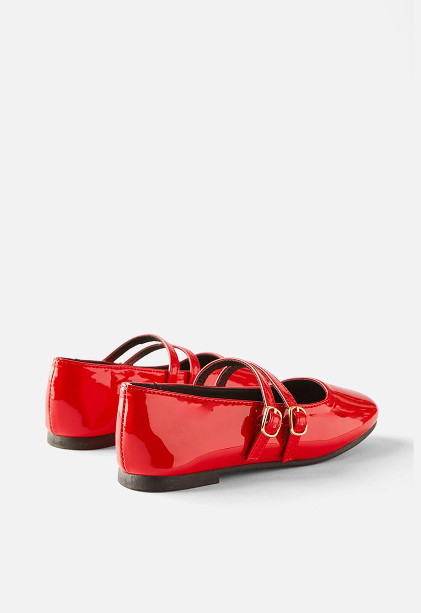 Cotton On - Olivia Ballet Flat - Red Patent/Square Toe