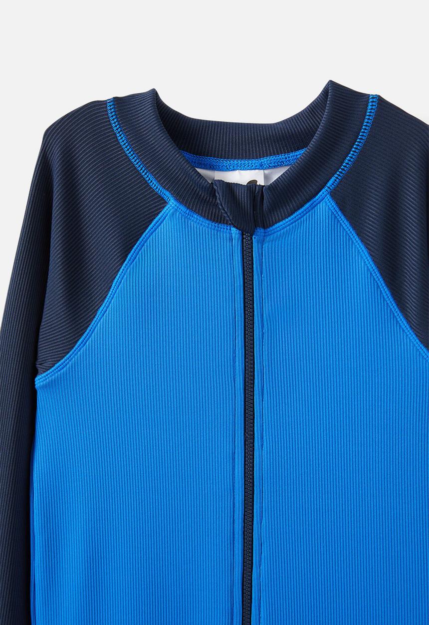 Cotton On - Felix Long Sleeve All In One - Harbour Blue/Squid Ink Splice