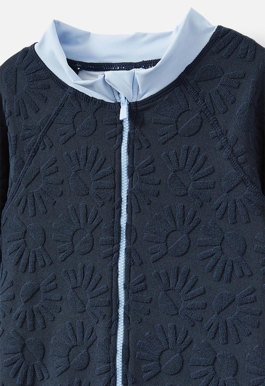 Cotton On - Felix Long Sleeve All In One - Squid Ink/Sun Rays