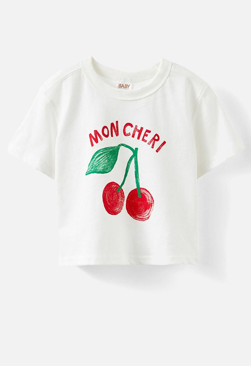 Cotton On - Bobbi short sleeve graphic tee - vanilla/mon cheri