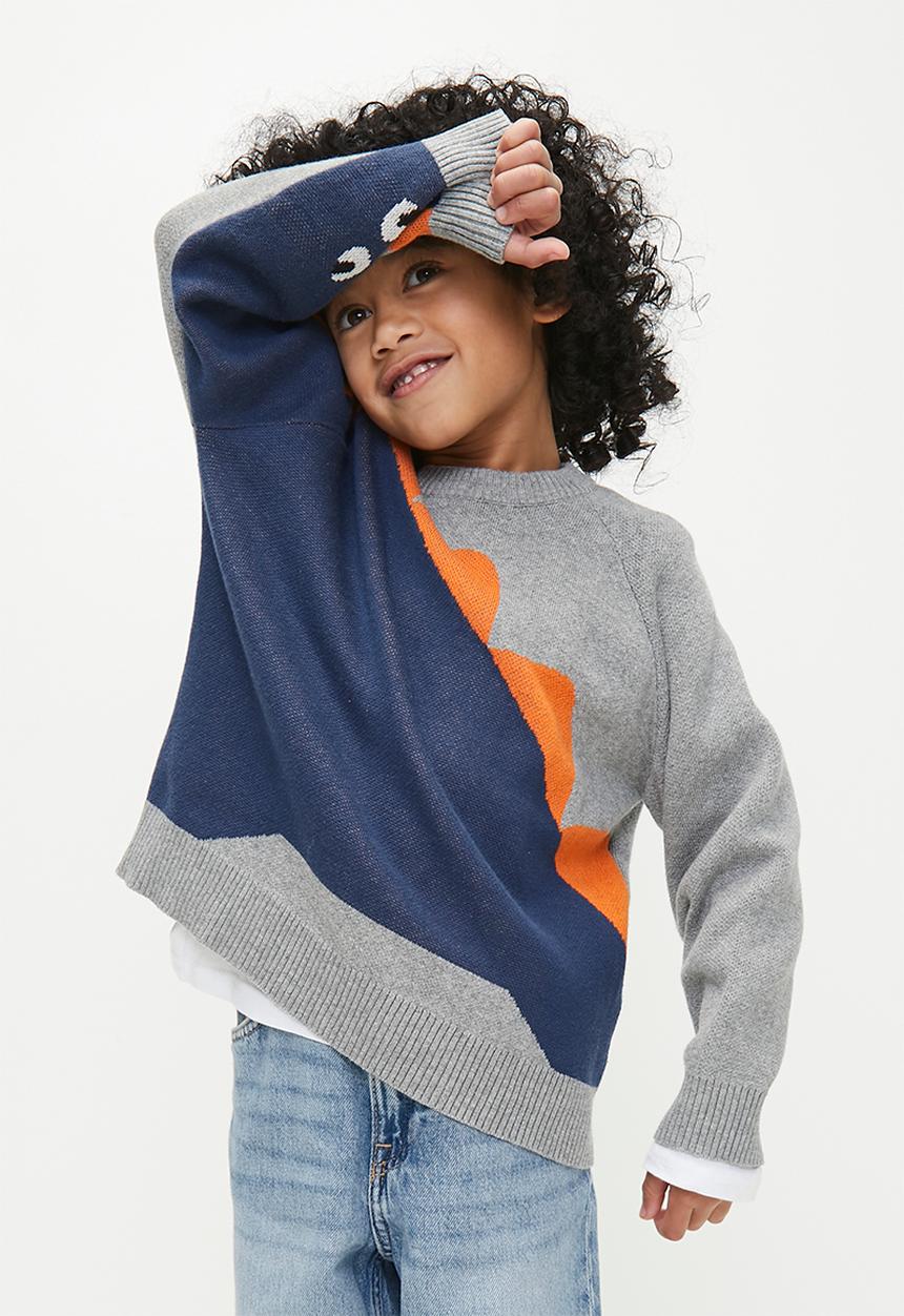 Pop Candy - Crew neck jersey - grey & navy blue