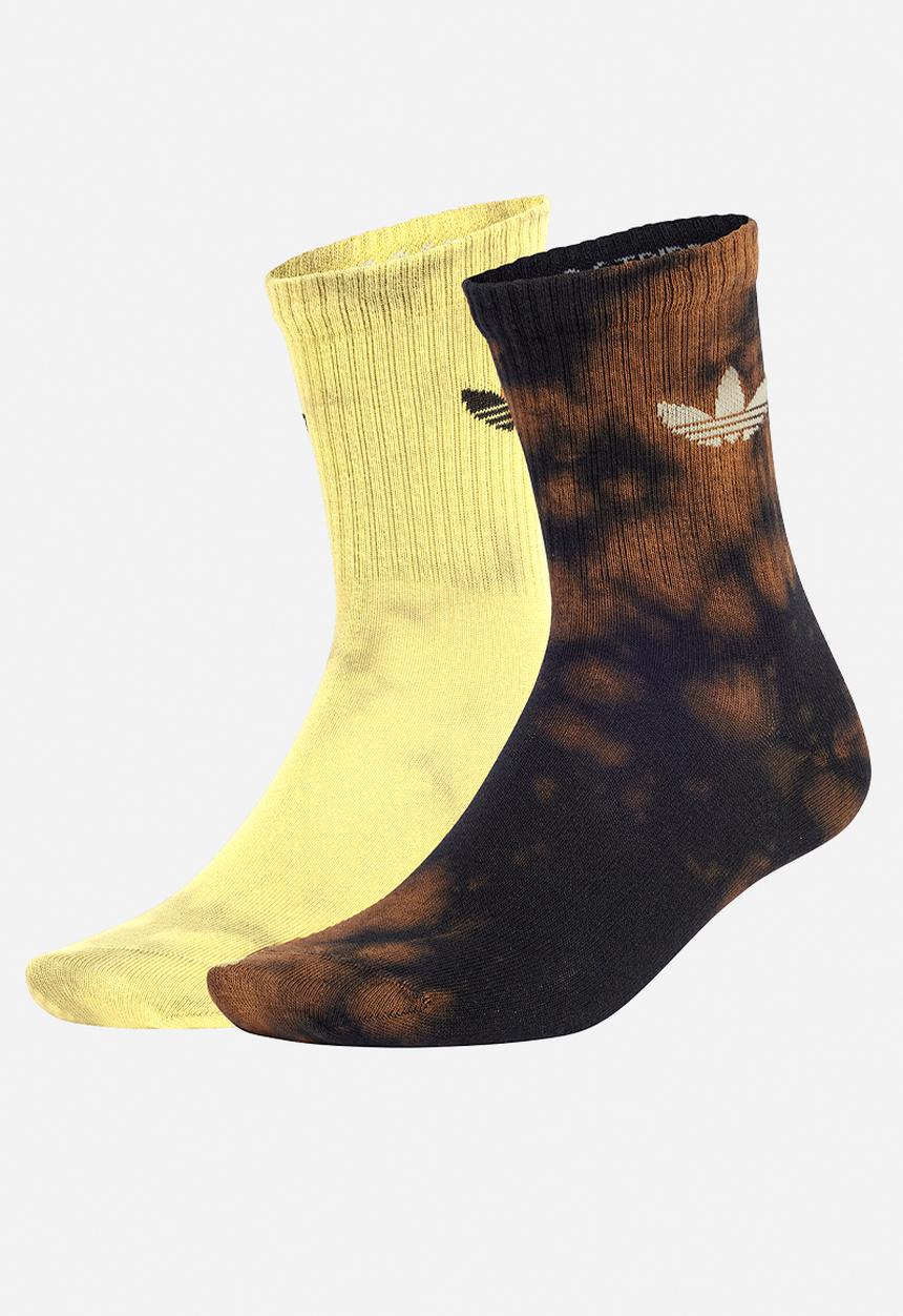 adidas Originals - Acid-Washed Crew Socks 2 Pairs - Brown/Yellow