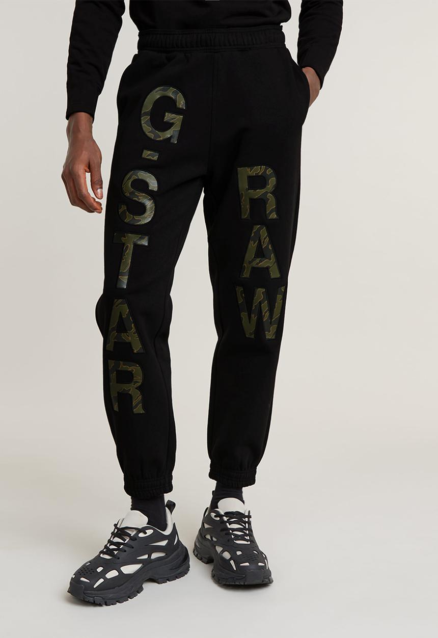 G-STAR - Embro print loose tapered sw pant - dk black
