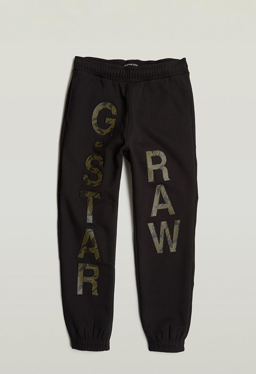 G-STAR - Embro print loose tapered sw pant - dk black