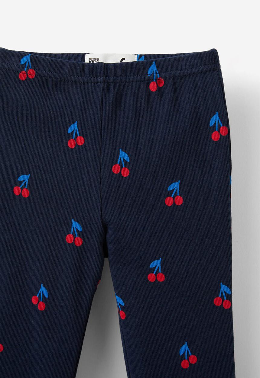 Cotton On - Francine flare pant - squid ink/cherries