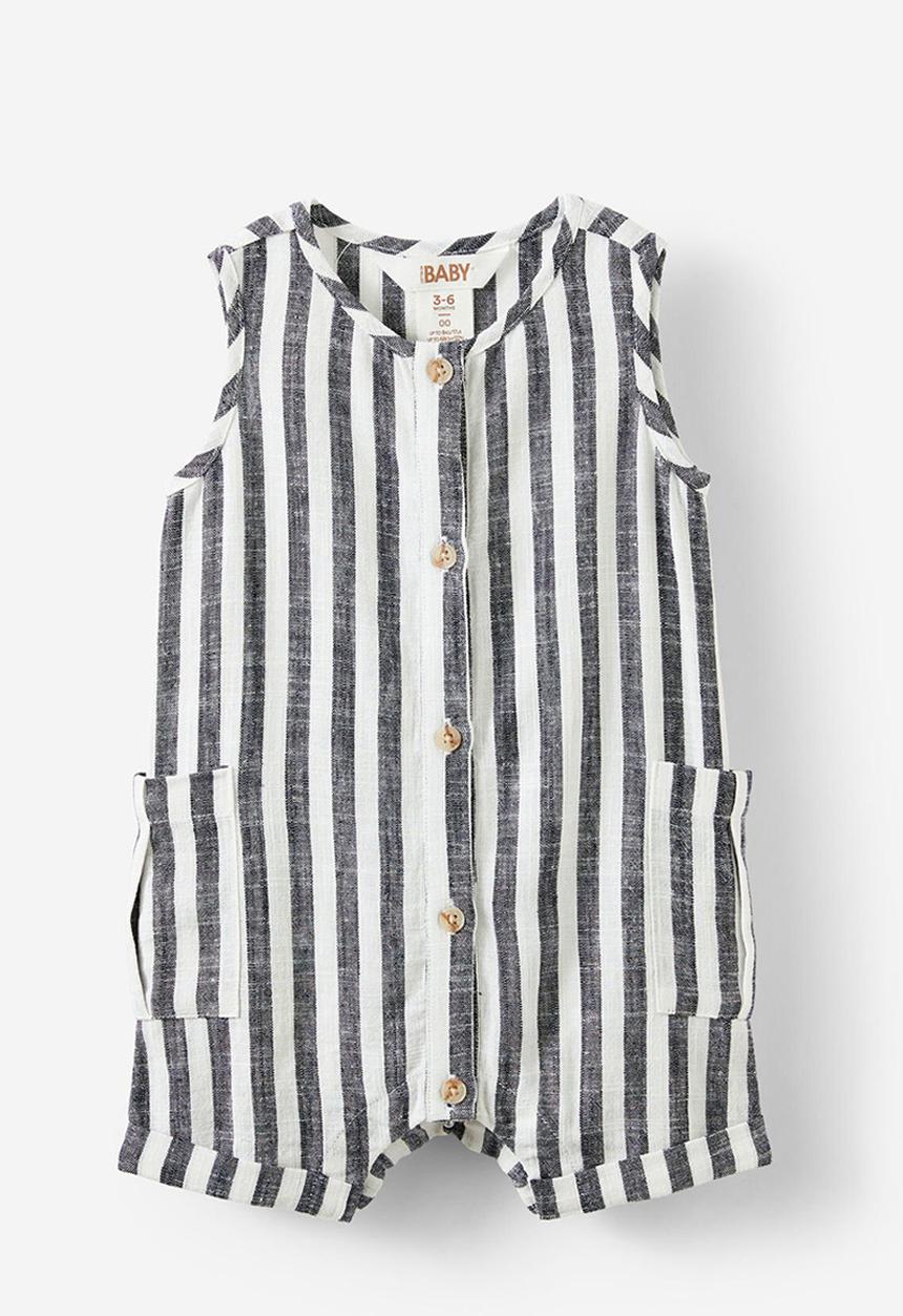 Cotton On - Jacob sleeveless playsuit - navy ink/bold stripe