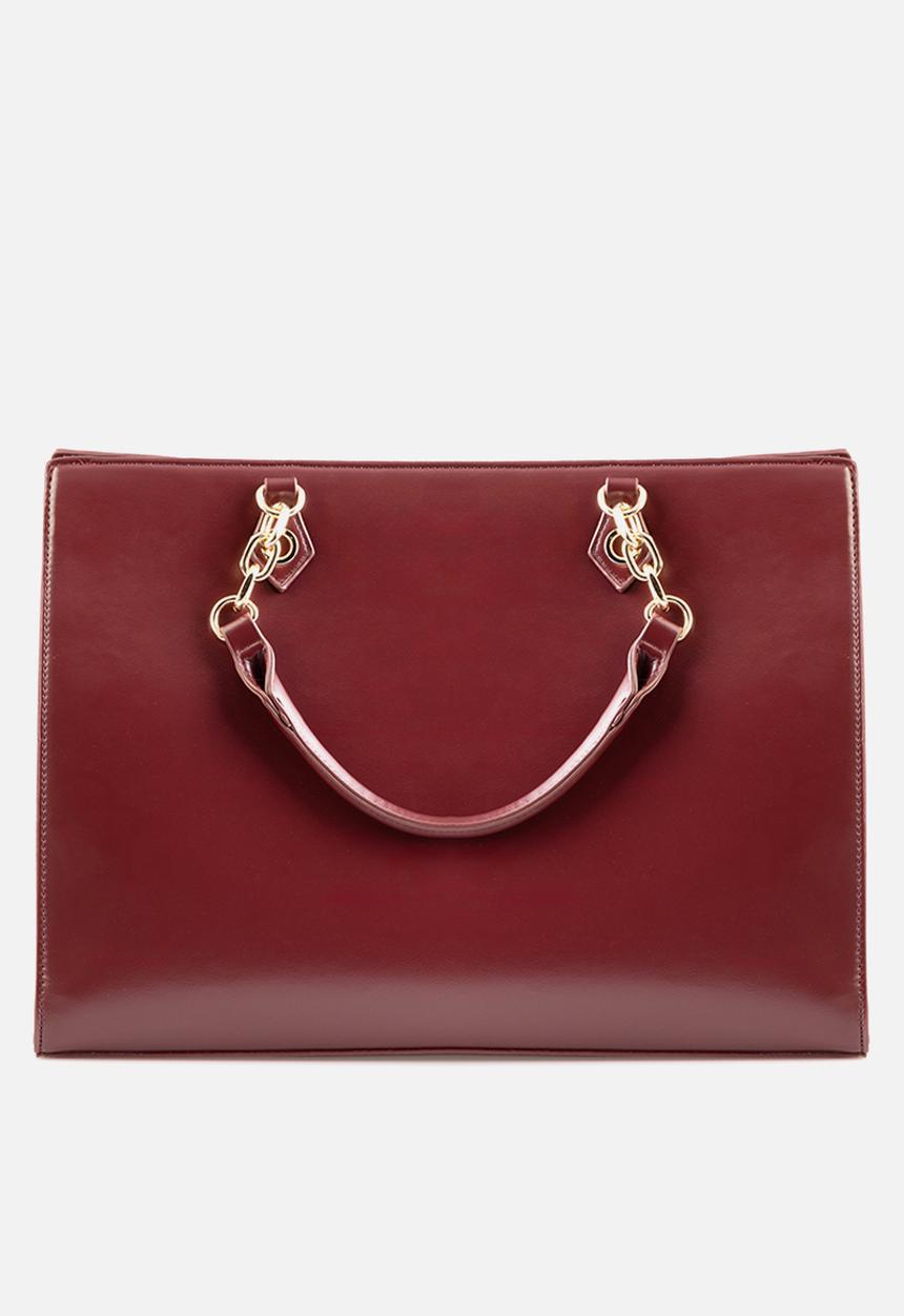 SISSY BOY - Elegance faux leather shopper bag-Burgundy