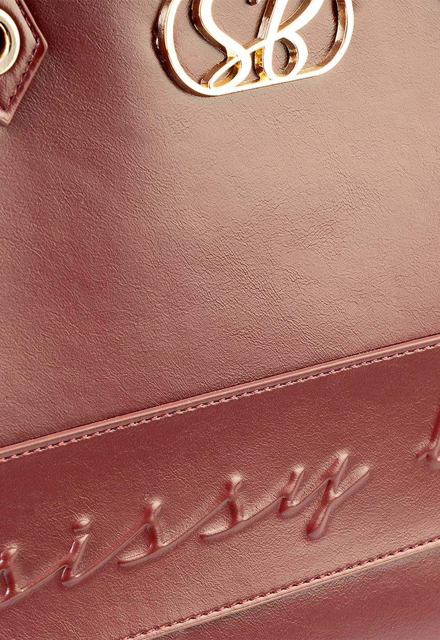SISSY BOY - Elegance faux leather shopper bag-Burgundy