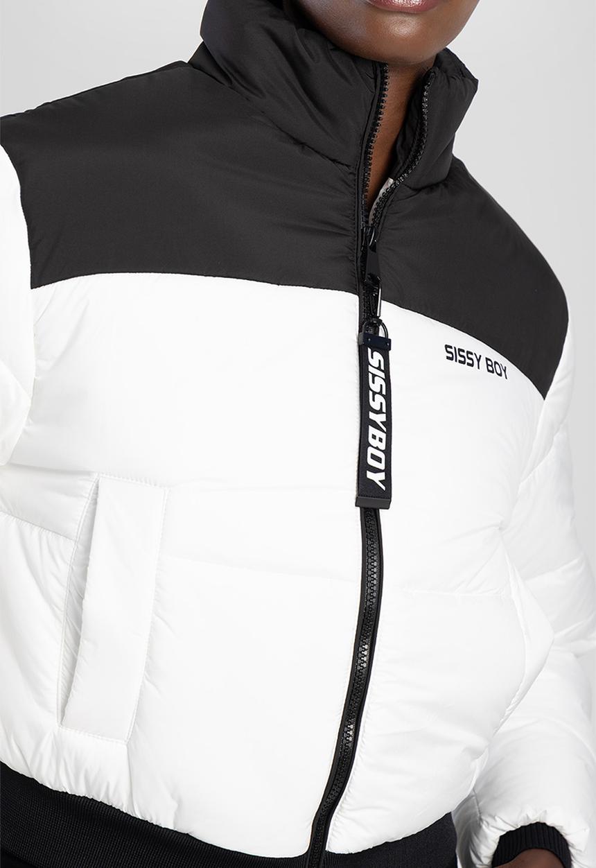 SISSY BOY - Puffer Jacket With Contrast Panels And Branding - Black/White