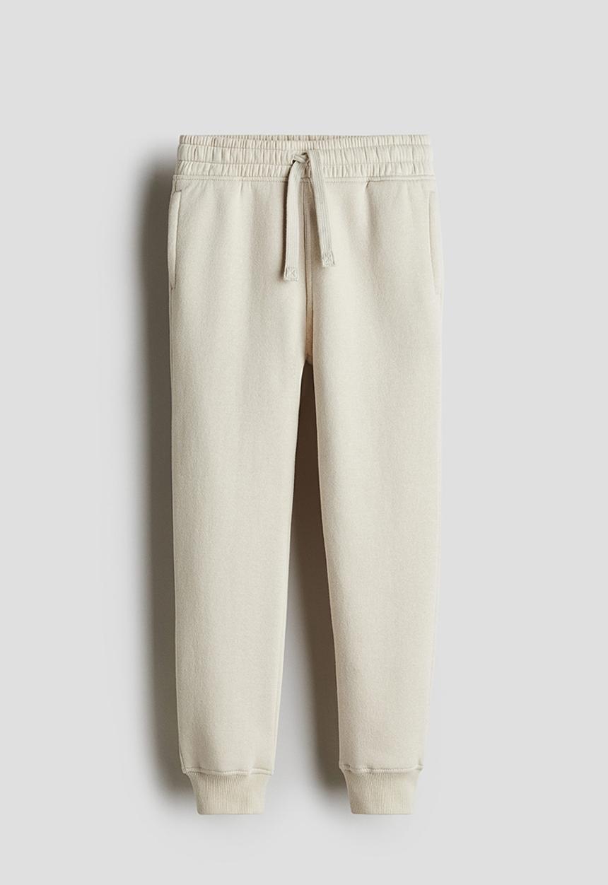 H&M - Cotton sweatshirt joggers - light beige