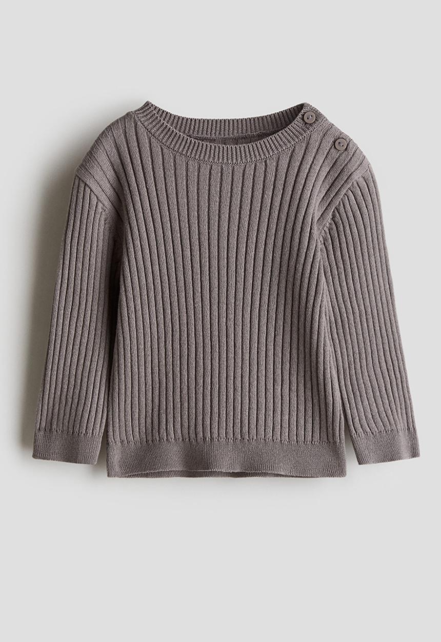 H&M - Rib-knit jumper - dark mole