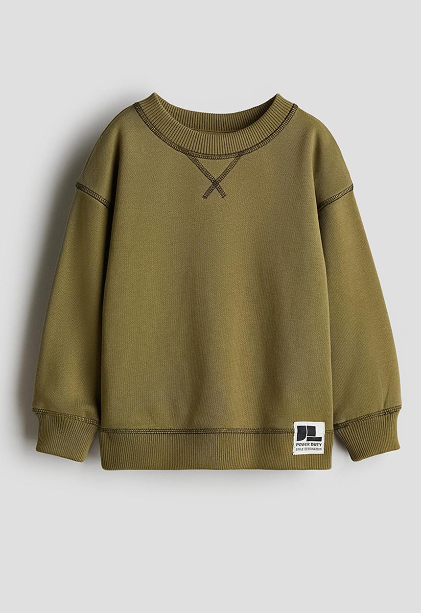 H&M - Cotton sweatshirt - khaki green