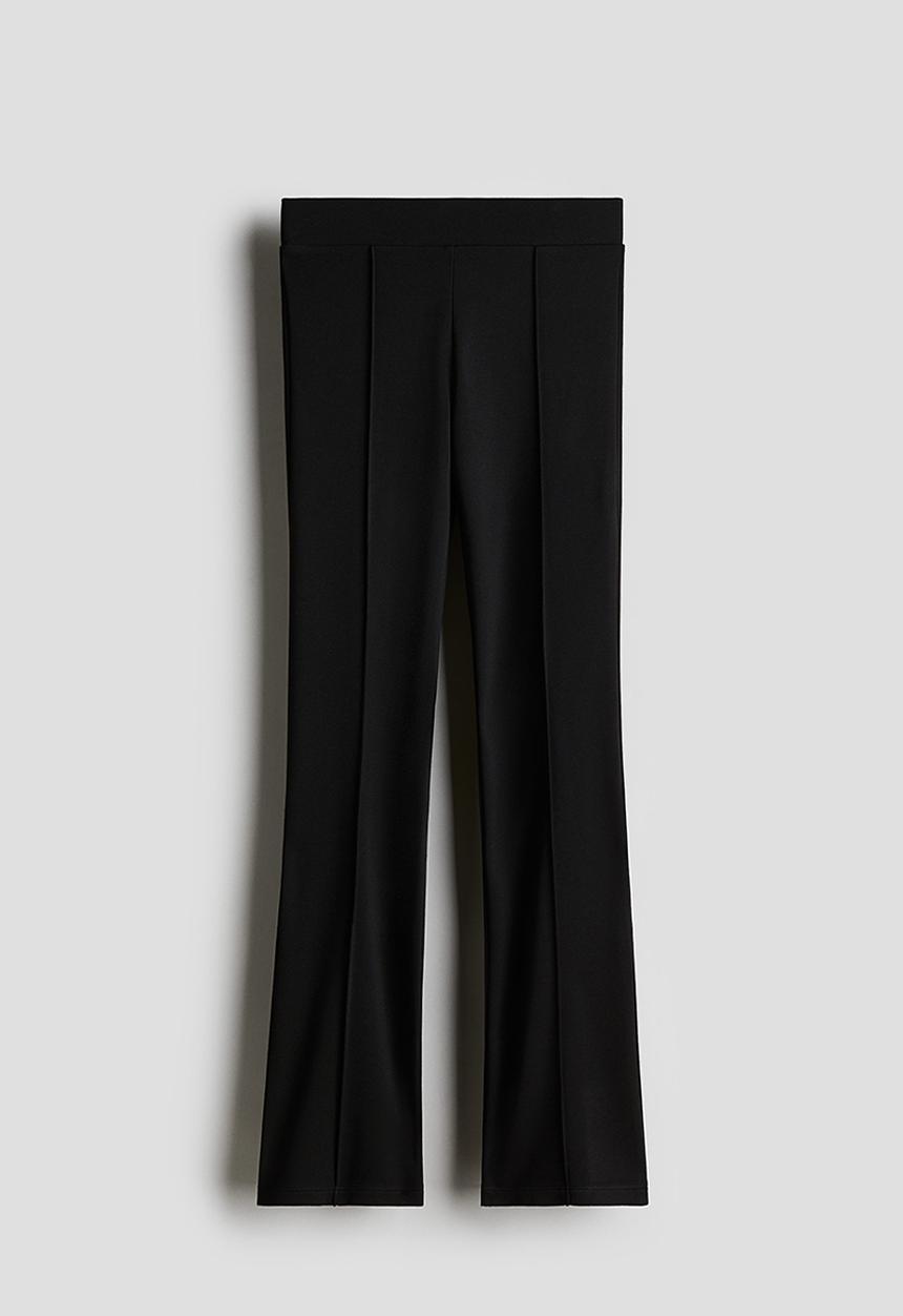 H&M - Flared jersey trousers - black