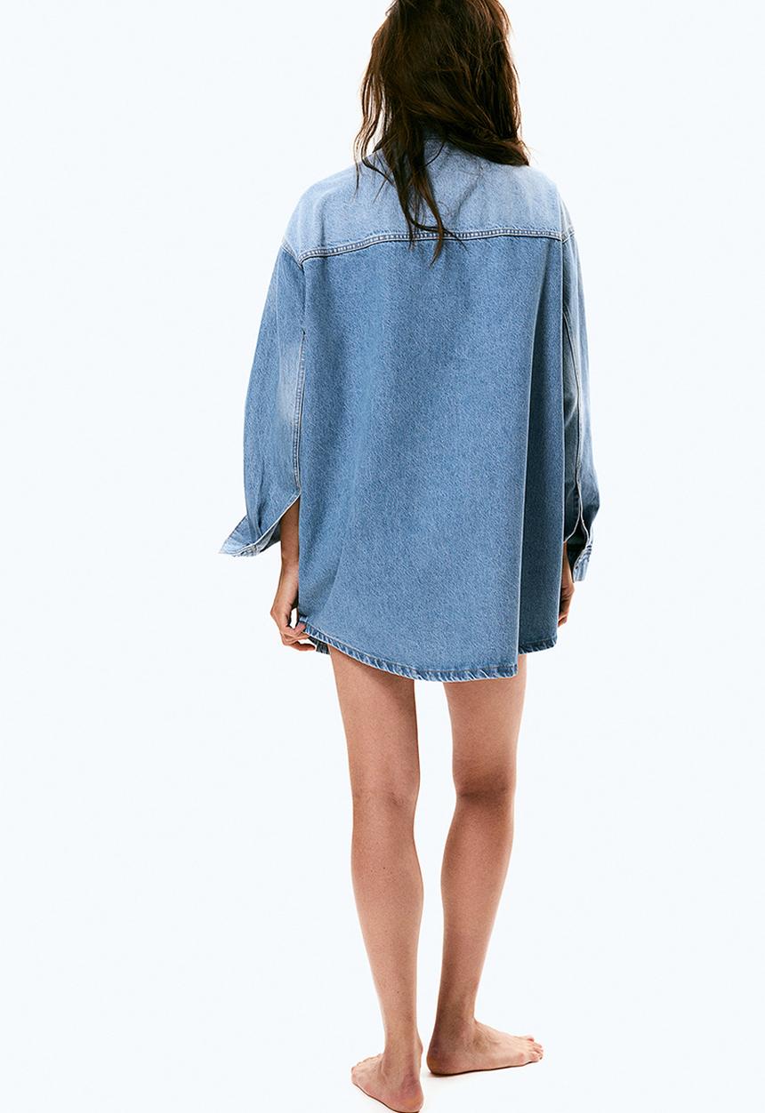 H&M - Oversized denim shirt - light denim blue