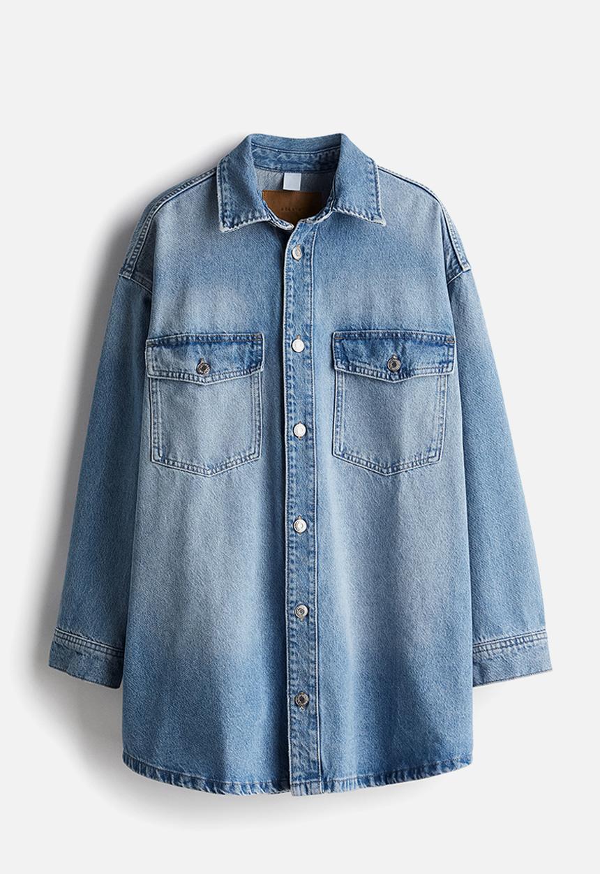 H&M - Oversized denim shirt - light denim blue
