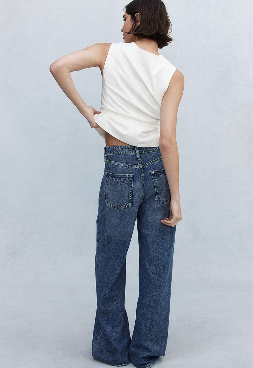 H&M - Feather soft super wide ultra high jeans - denim blue