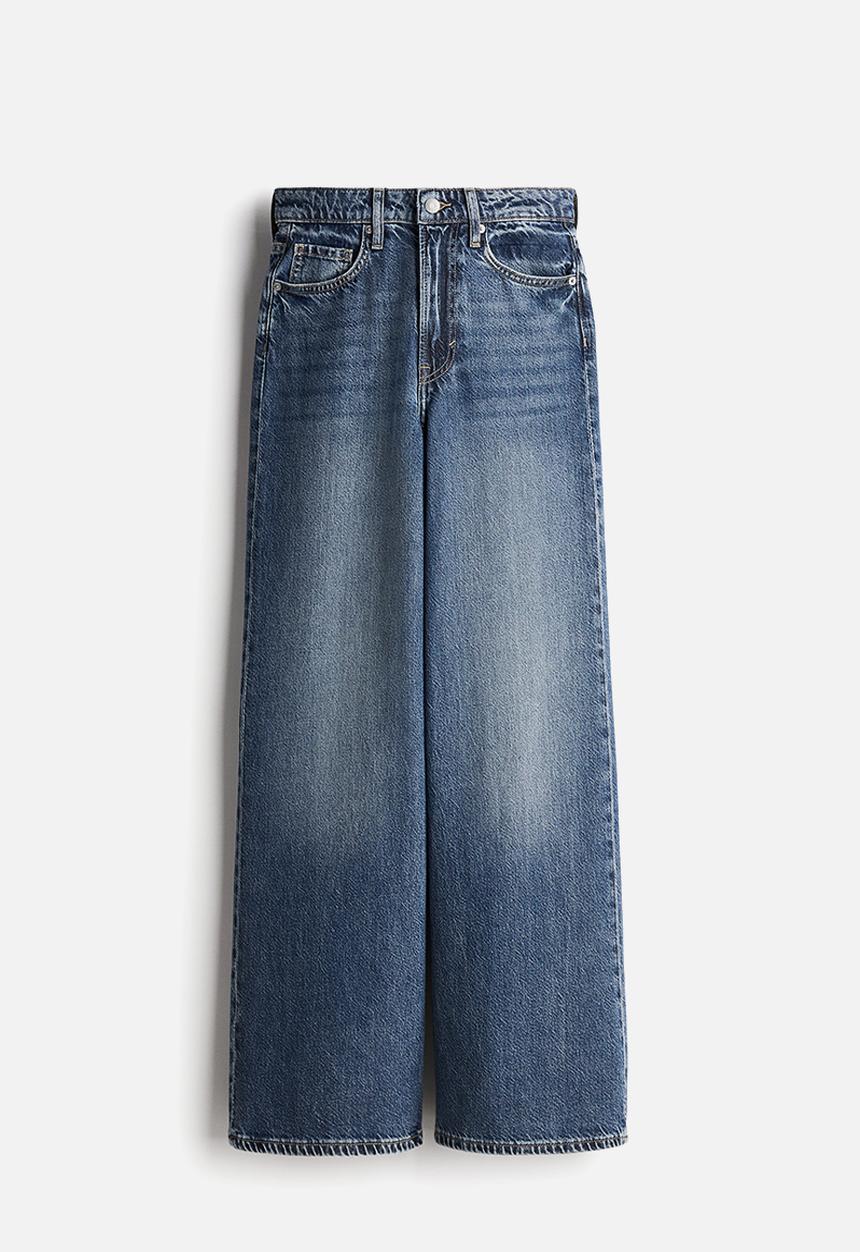 H&M - Feather soft super wide ultra high jeans - denim blue