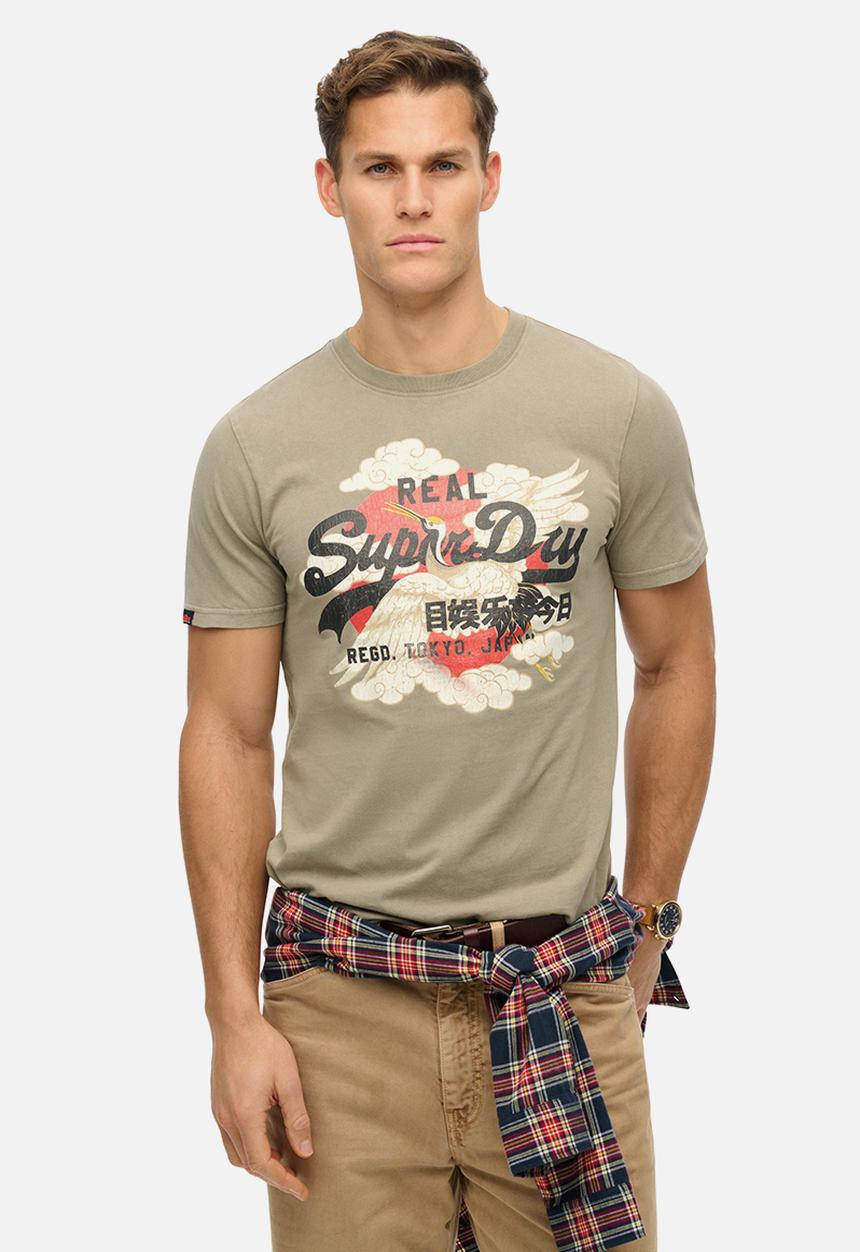 Superdry. - Vl Tokyo Relaxed Tee - Light Khaki Green