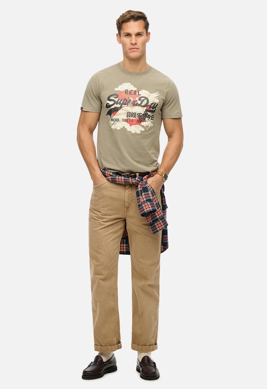 Superdry. - Vl Tokyo Relaxed Tee - Light Khaki Green