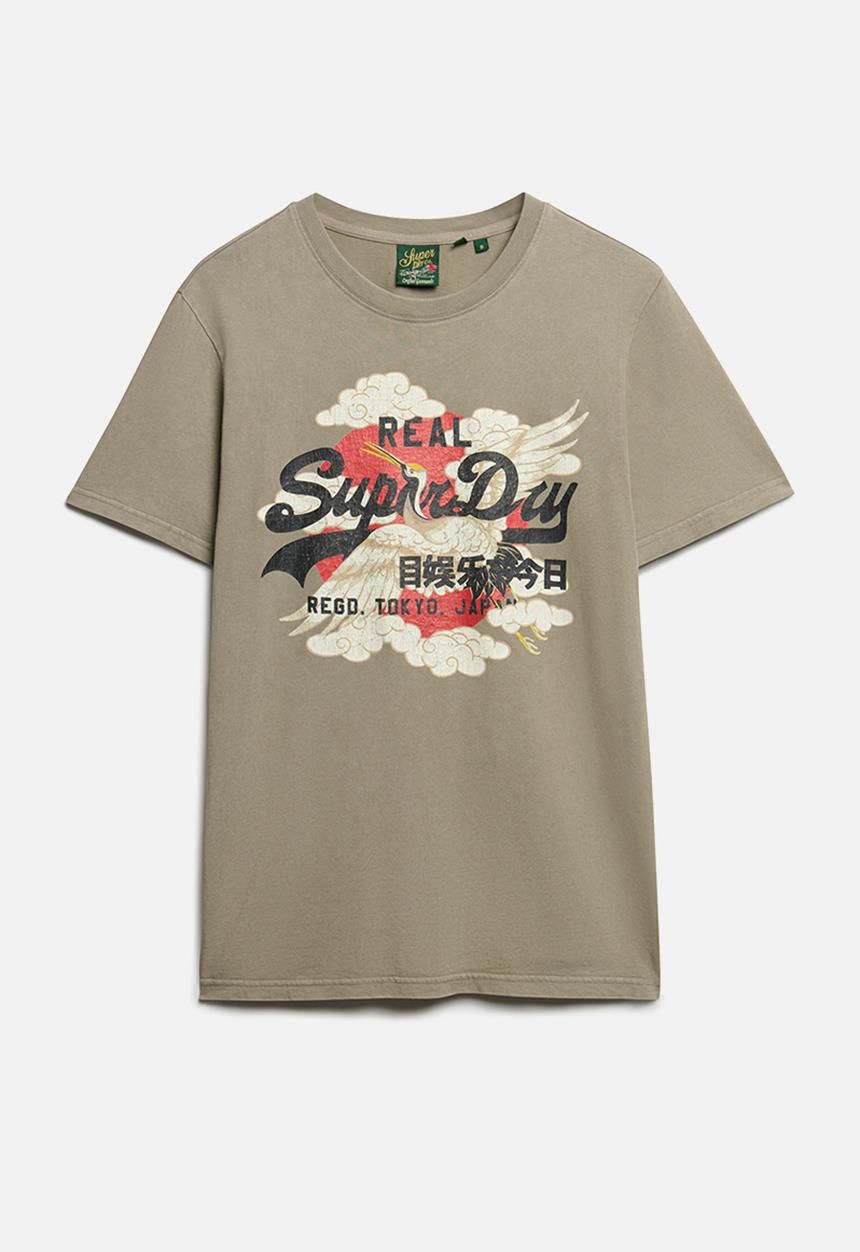 Superdry. - Vl Tokyo Relaxed Tee - Light Khaki Green