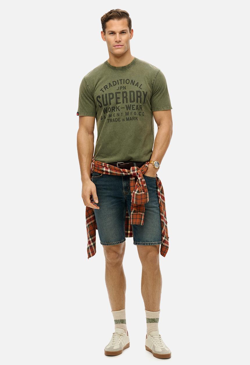 Superdry. - Machined Goods Workwear Tee - Sea Spray Green
