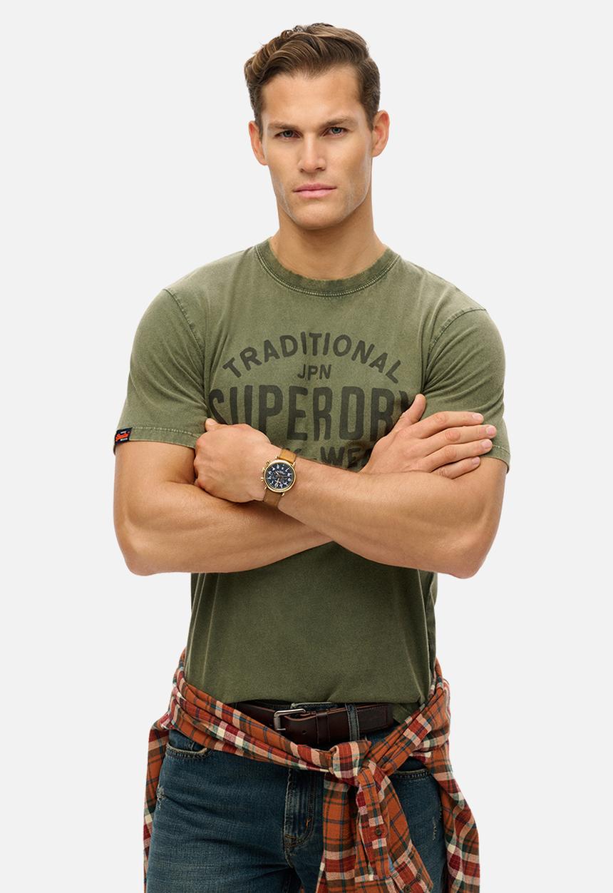 Superdry. - Machined Goods Workwear Tee - Sea Spray Green