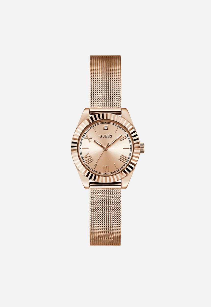 GUESS - Ladies analogue nylon strap watch - rose gold
