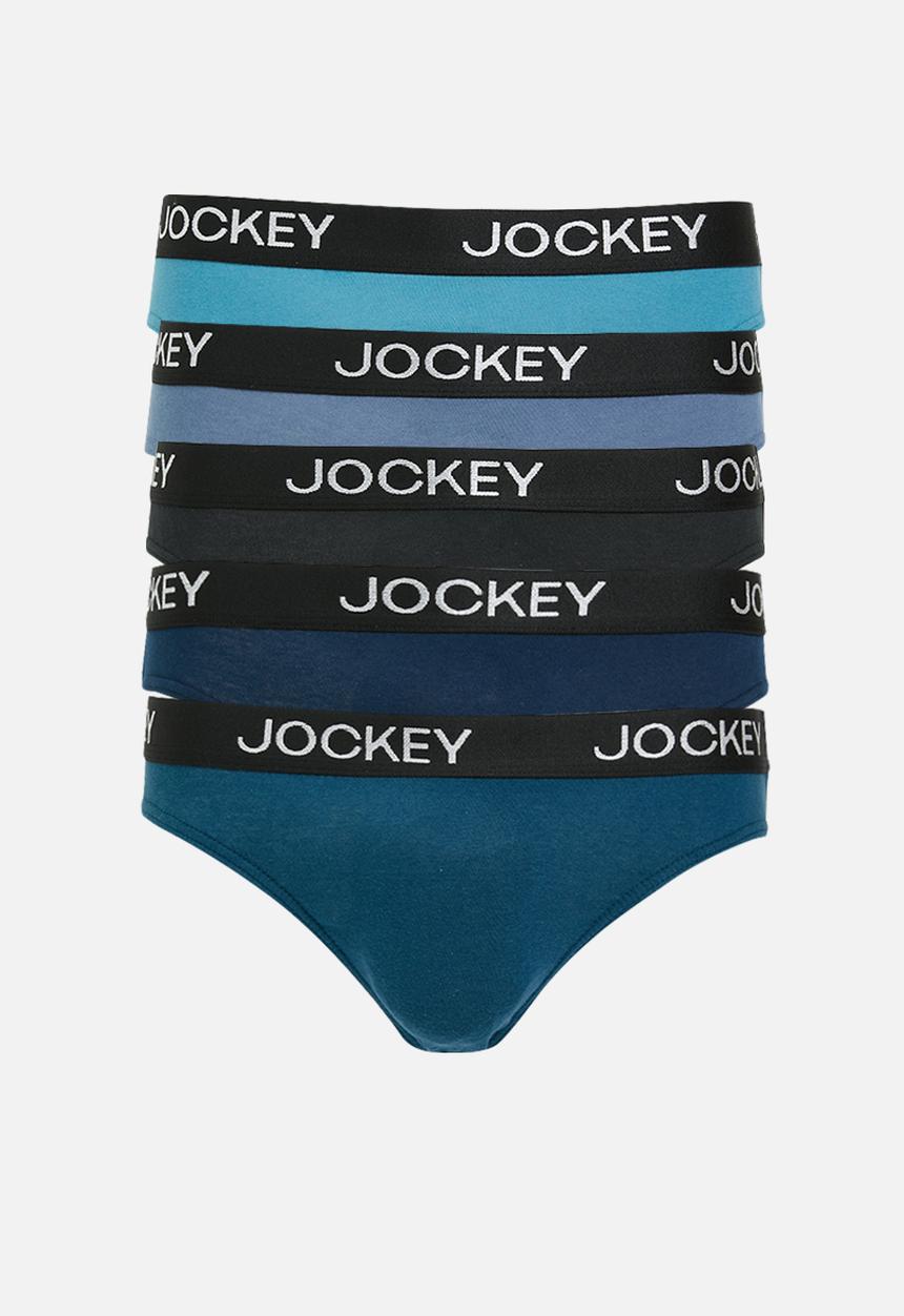 Jockey - Great value skants plain 5 pk-Blue/Grey/Black Multi