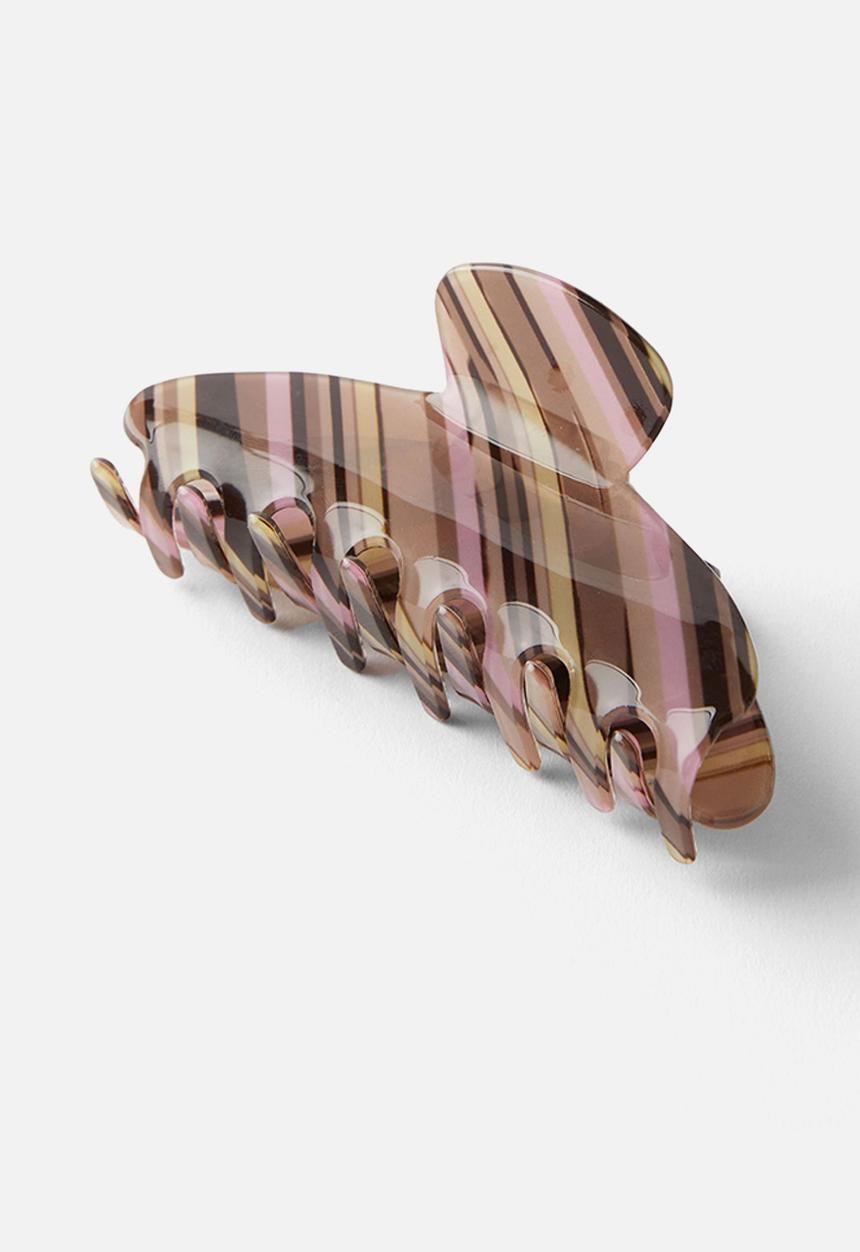 Rubi - Lily hair claw- brown pink stripe