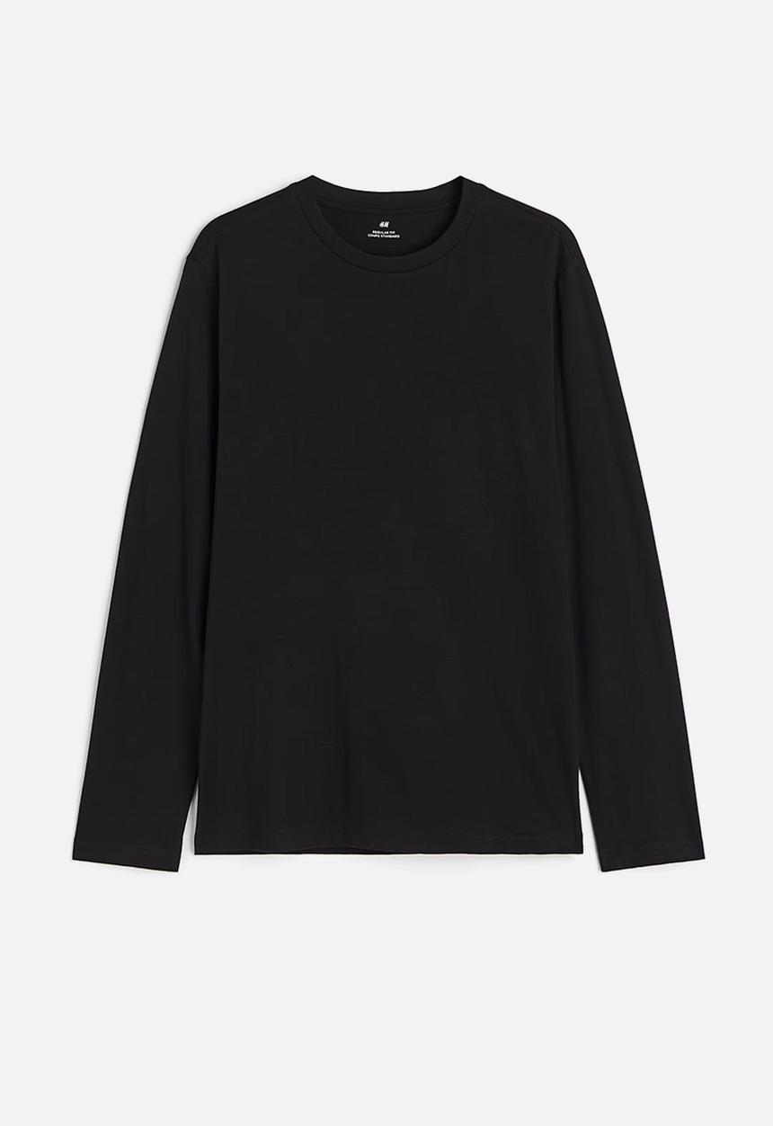 H&M - Regular fit jersey top - black