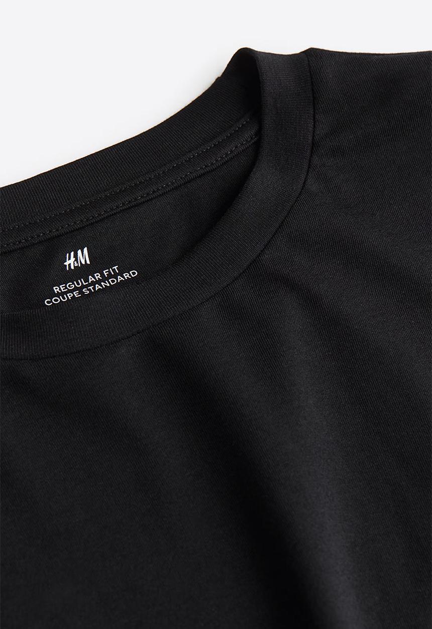 H&M - Regular fit jersey top - black