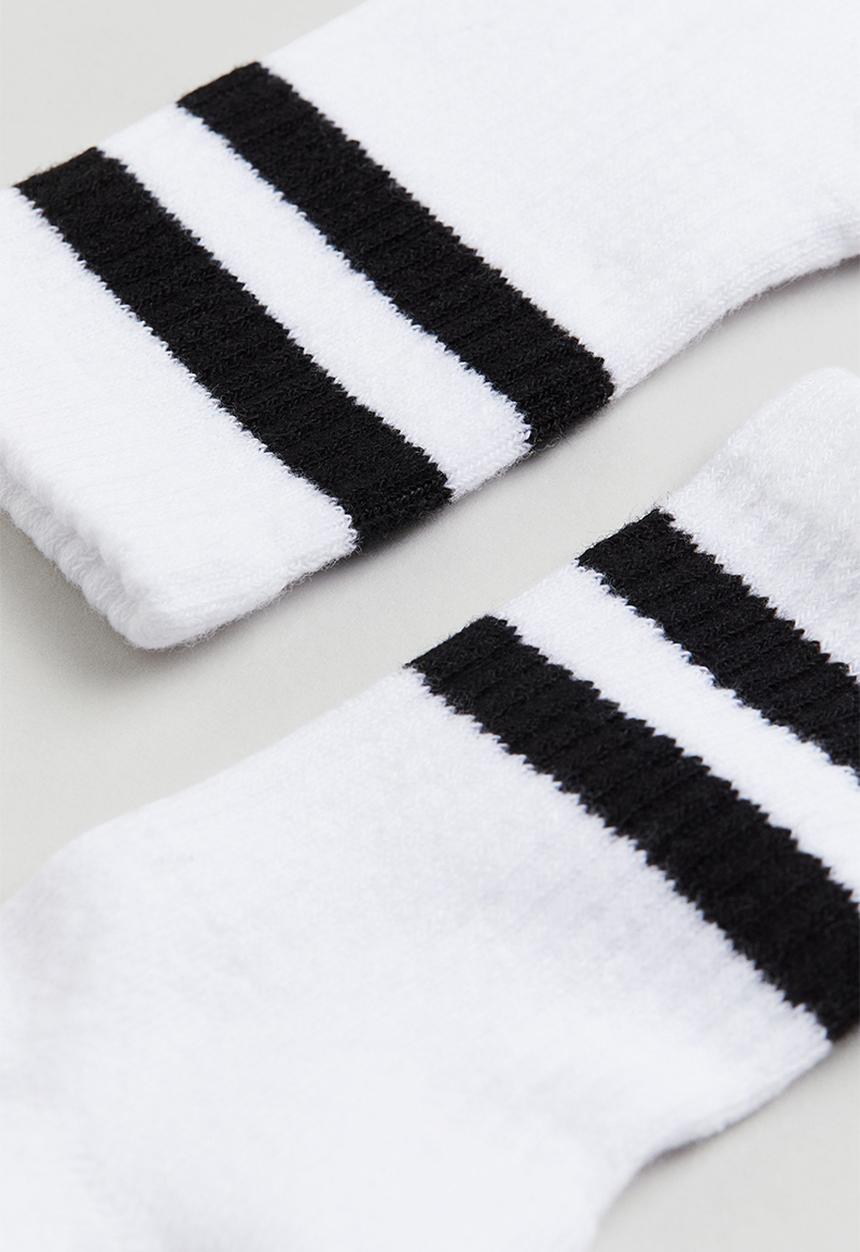 H&M - 5-Pack ribbed terry socks - white black