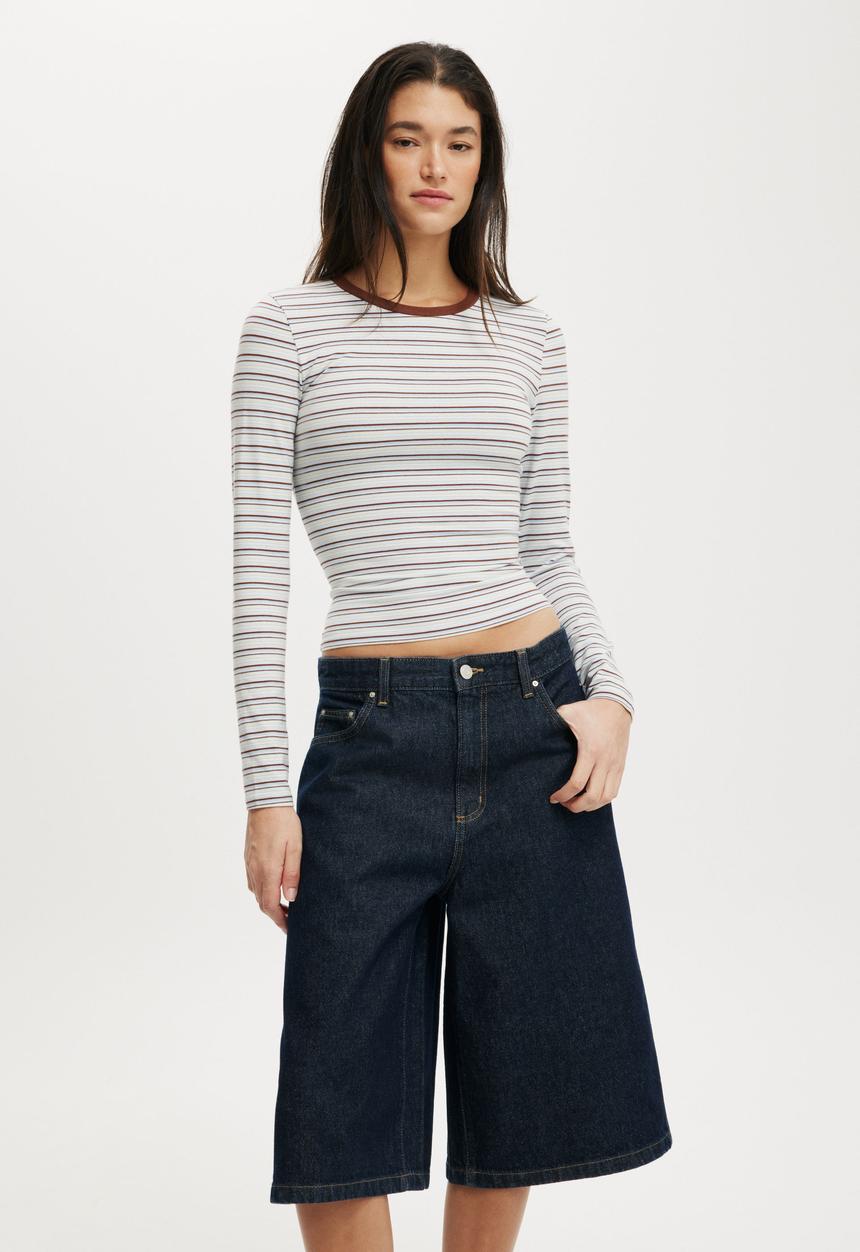 Cotton On - 91 baggy denim jort-shutter blue
