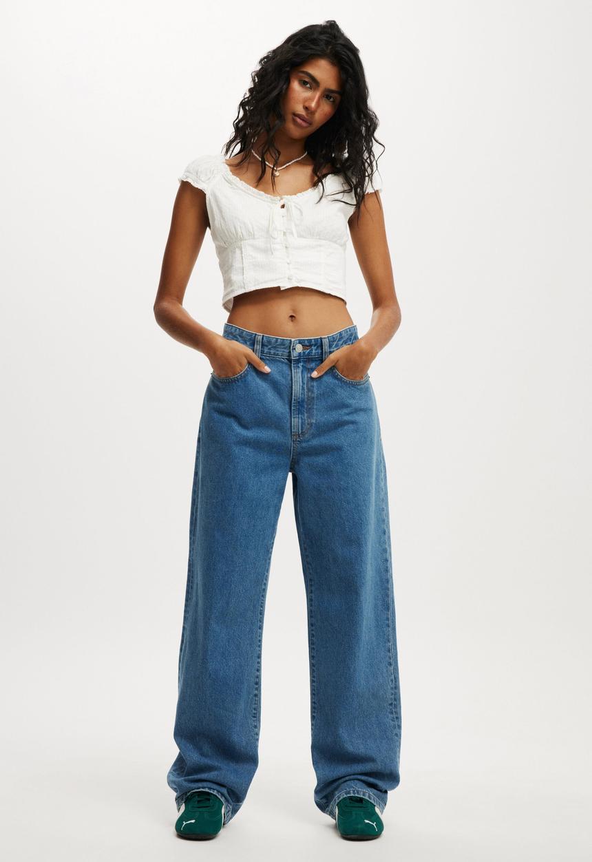 Cotton On - 91 straight jean - celeste blue