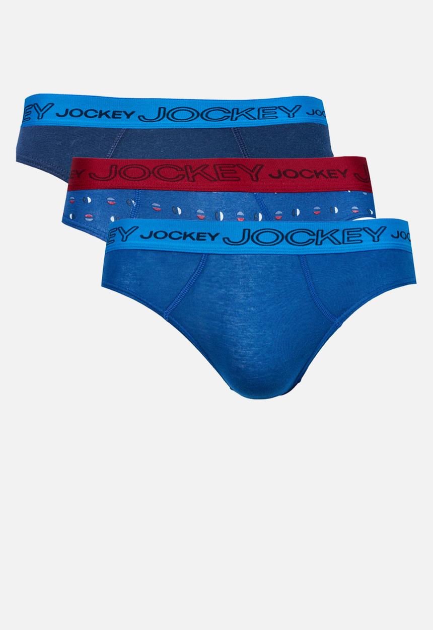 Jockey - 3 Pack fancy boys jockey brief - marina blue