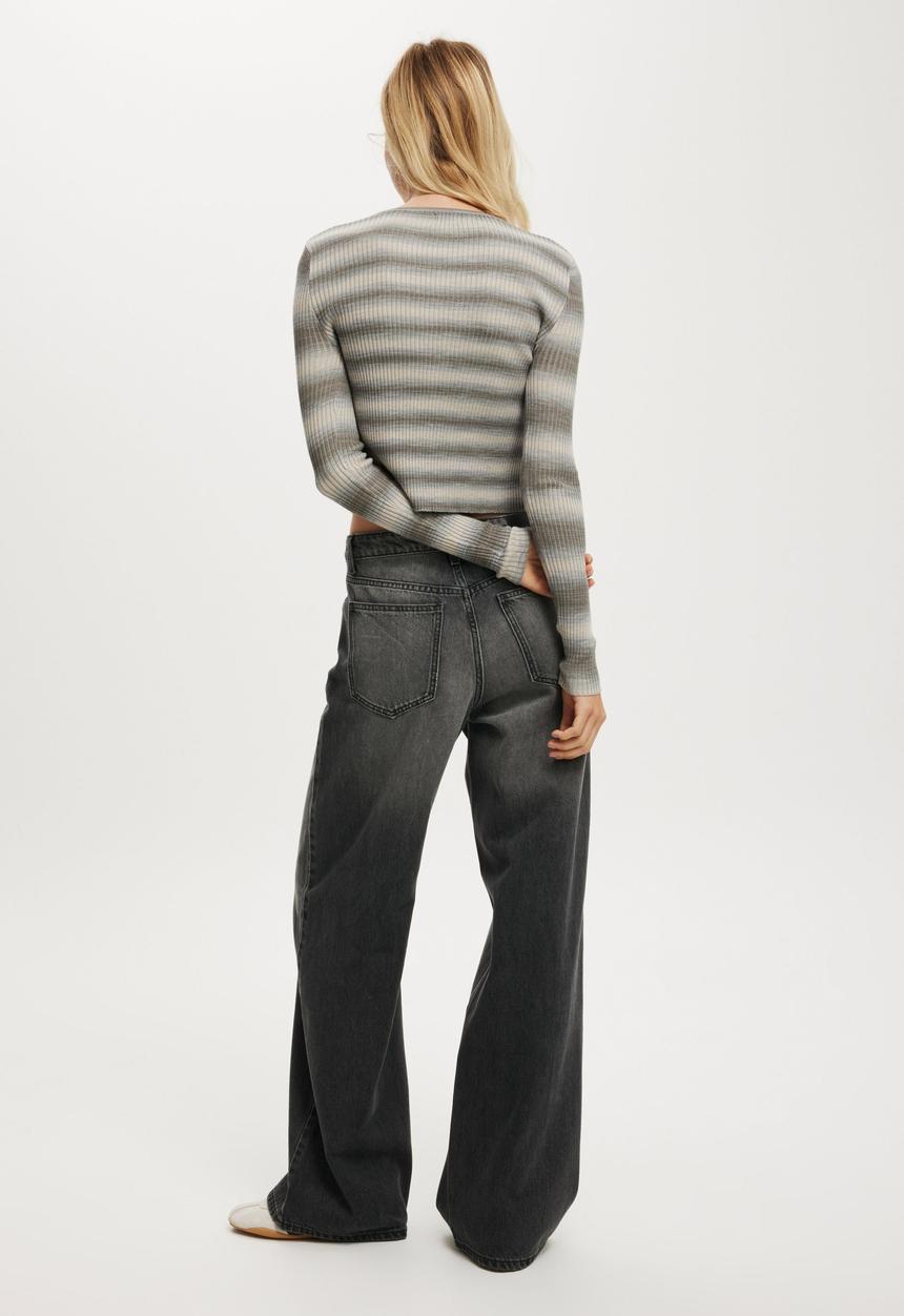 Cotton On - Relaxed wide jean - backbone black