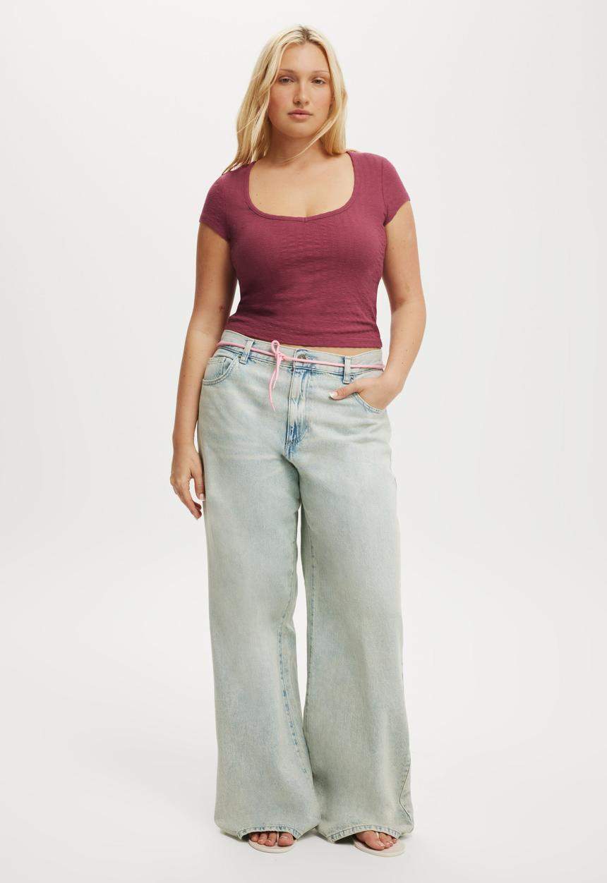 Cotton On - Relaxed wide jean - sundune blue