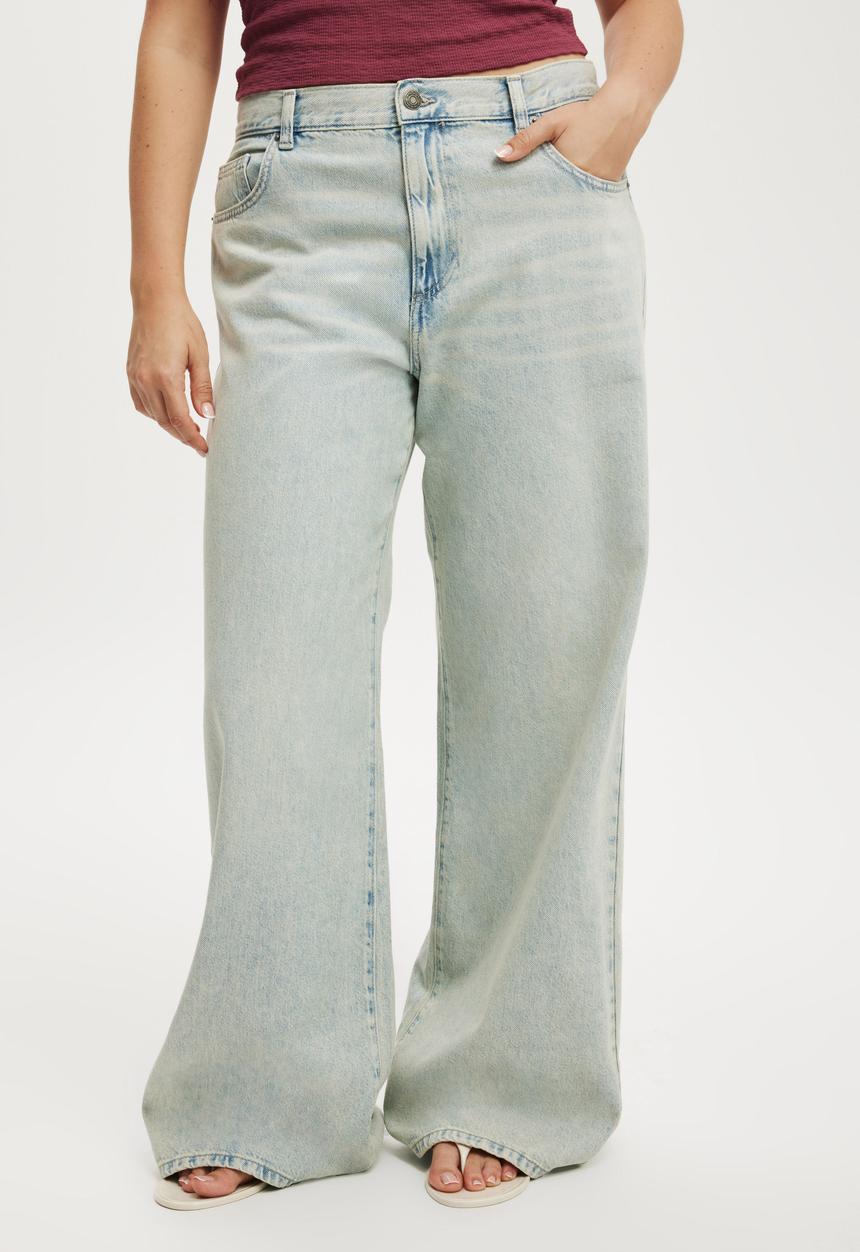 Cotton On - Relaxed wide jean - sundune blue
