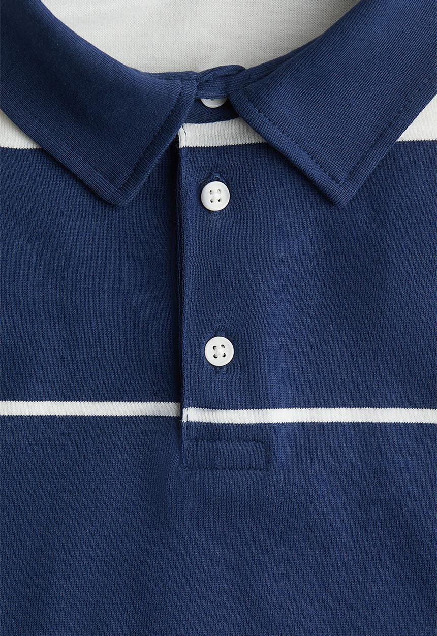 H&M - Cotton jersey rugby shirt - navy blue striped