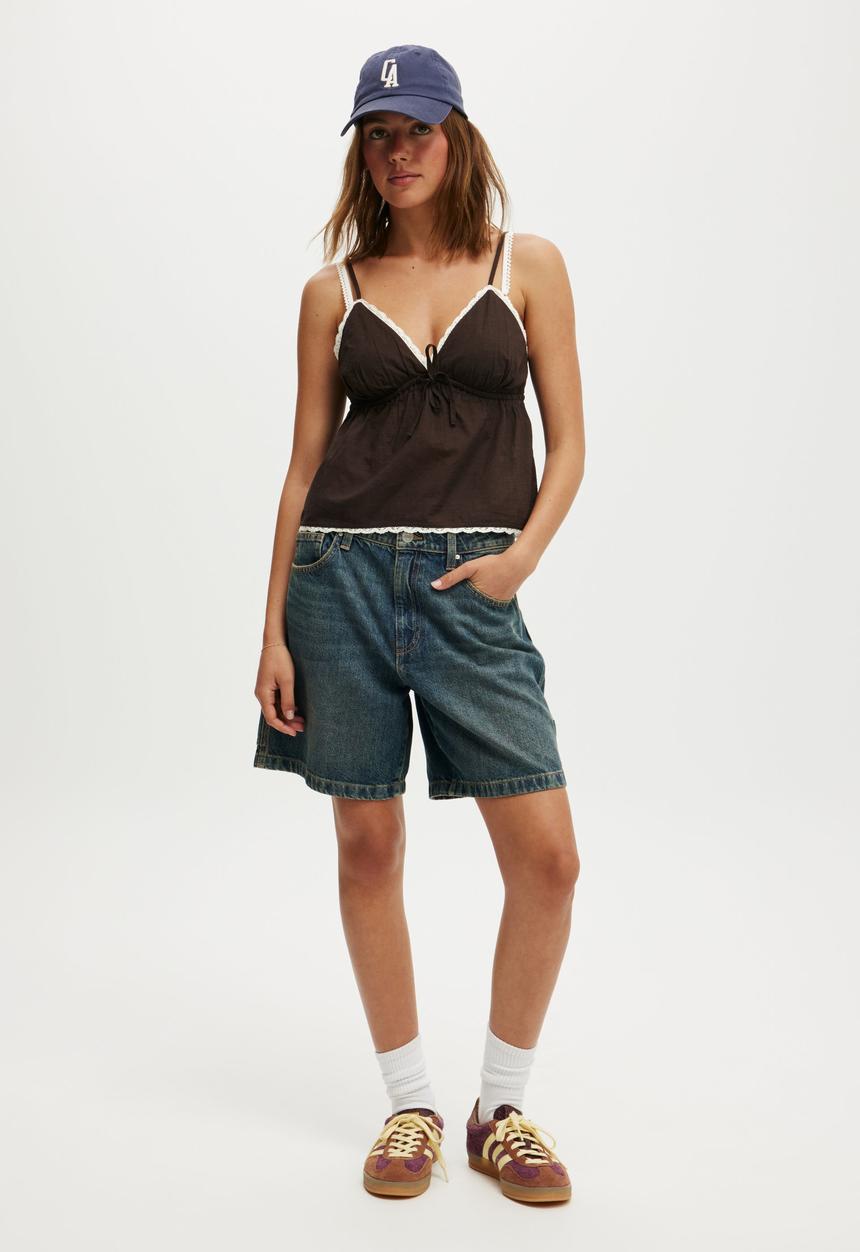Cotton On - Relaxed denim short - logans blue/carpenter