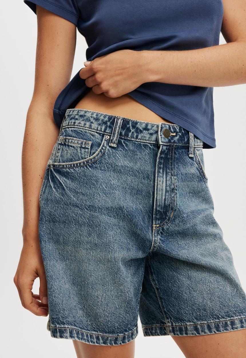 Cotton On - Relaxed denim short - highway blue/ carpenter