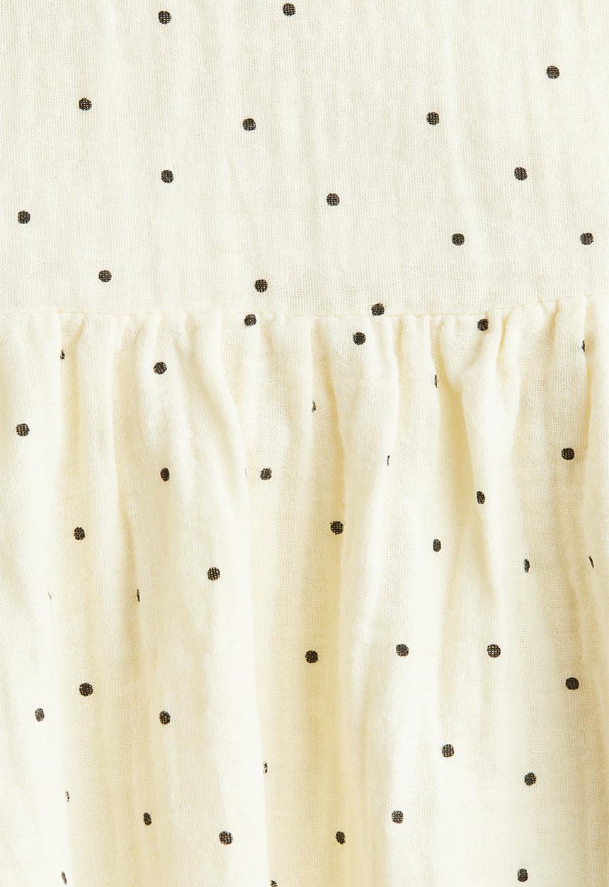 H&M - Cotton muslin dress - light yellow spotted
