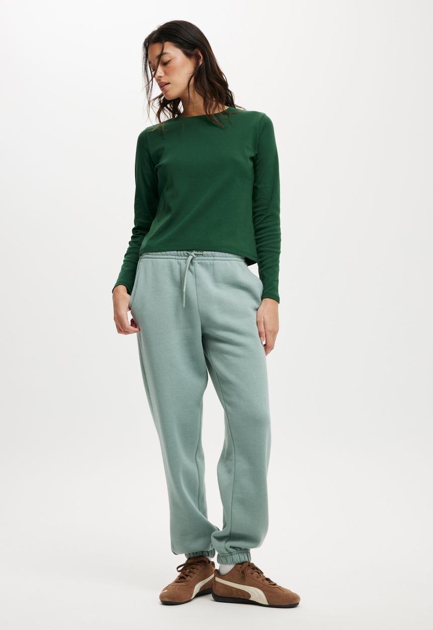 Cotton On - Classic fleece sweatpant - dark sage