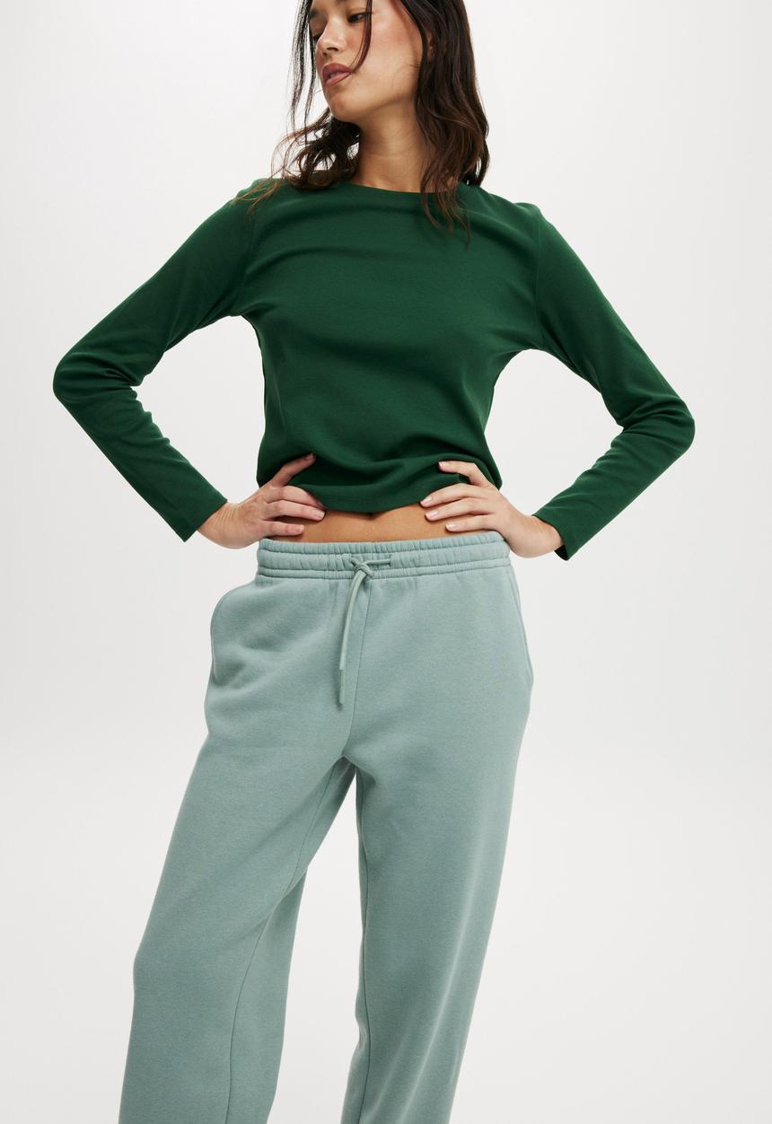 Cotton On - Classic fleece sweatpant - dark sage