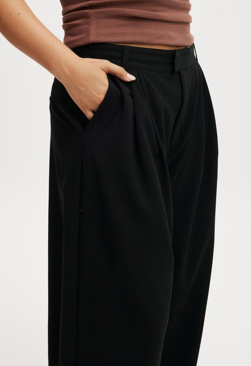 Cotton On - Izzy pleated suiting pant - black