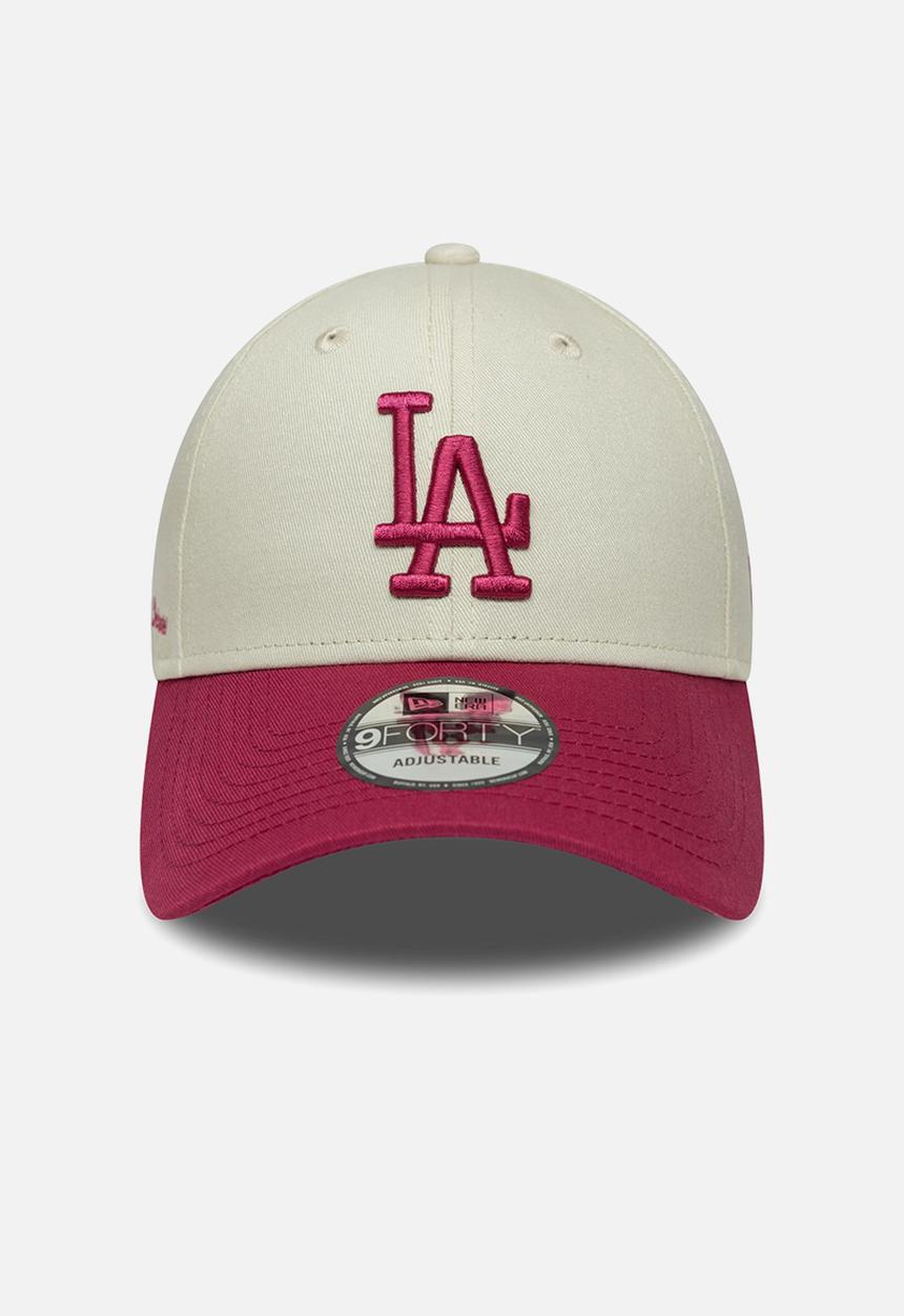 New Era - Side Script 9Forty® Los Angeles Dodgers - ivory/maroon