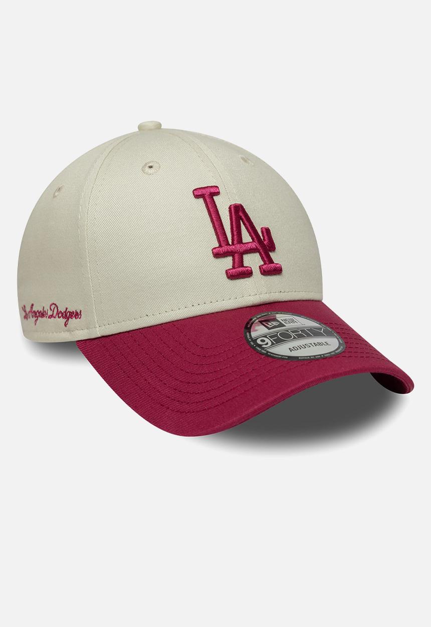 New Era - Side Script 9Forty® Los Angeles Dodgers - ivory/maroon