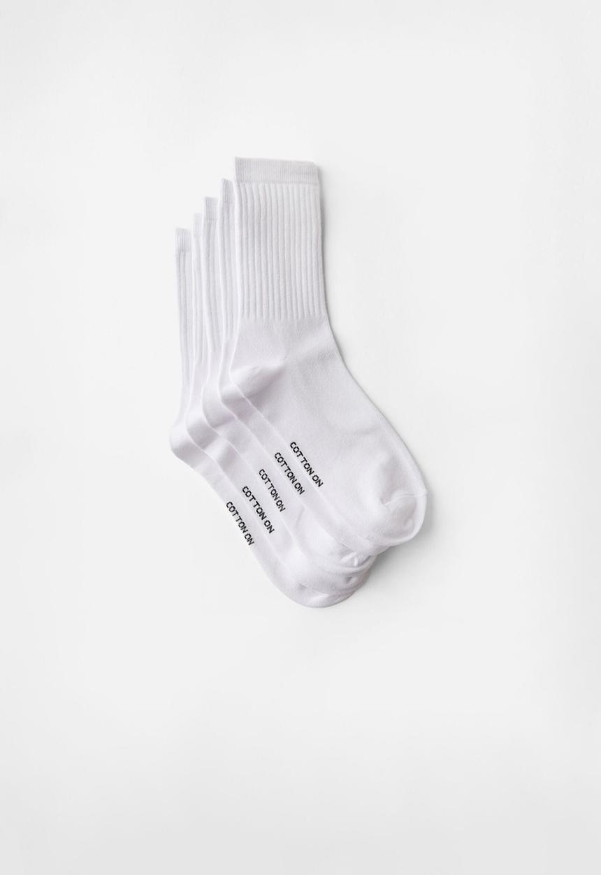 Rubi - 5Pk Crew Sock - White
