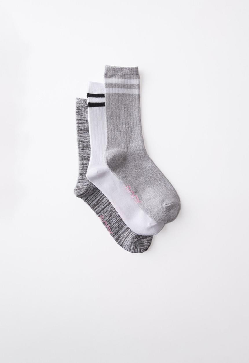 Cotton On - Body Crew Socks 3Pk/Greyscale